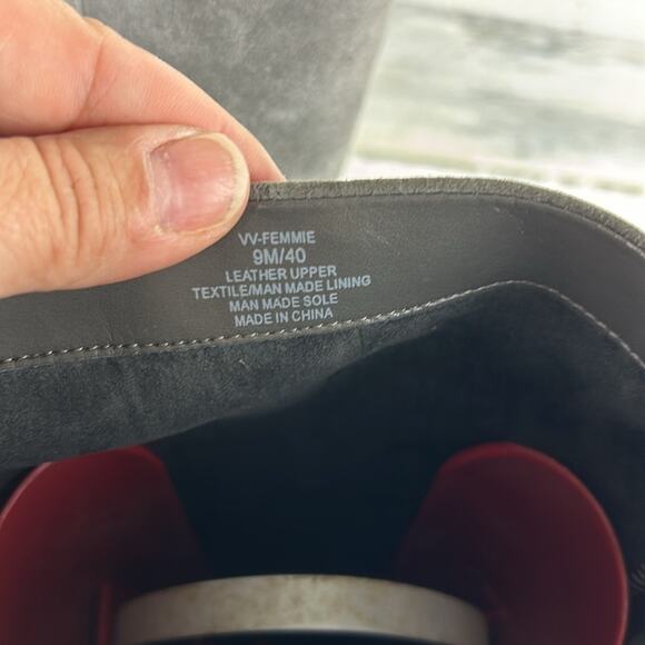 Vince Camuto womens 9 Femmie Gray suede leather heeled almond toe knee boot new - Picture 9 of 10